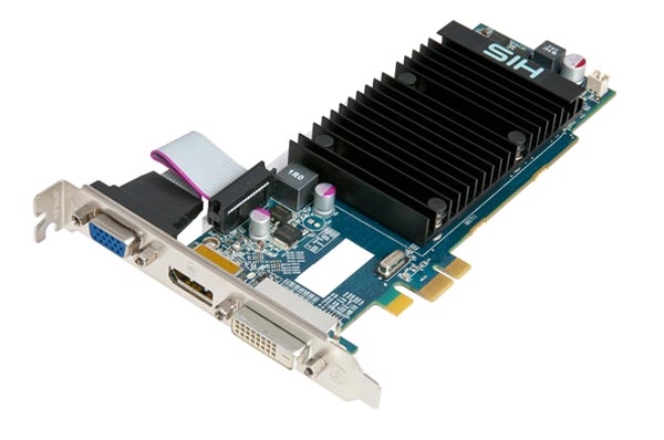 HIS 6450 Silence 2GB DDR3 PCIe x1 DP/DVI/VGA - HIS оснастила видеокарту интерфейсом PCI Express x1 и 2 Гб памяти.