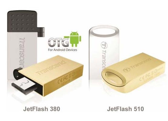 JetFlash 380 и JetFlash 510 - золотистые флешки от Transcend