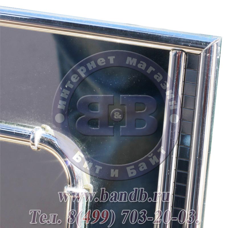 Зеркало с полкой 65х50 см. 122Г серебро куб серебро Картинка № 6