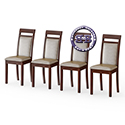 Четыре деревянных стула Мебель--24 Гольф-12 цвет массив берёзы орех обивка ткань руми 812/8