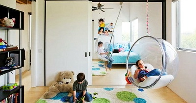 Подвесная мебель в детской комнате